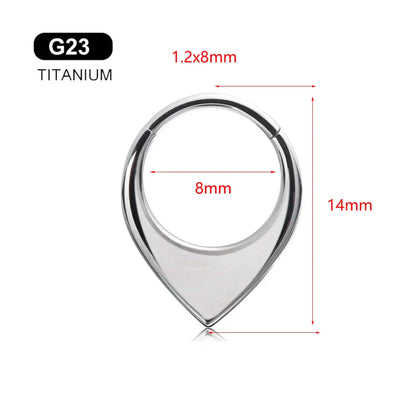 G23 Titanium Bee Septum Nose Ring Piercing Body Jewelry 16G Moon Segment Snake Clicker Helix  Ear Cartilage Heart Daith Hoop