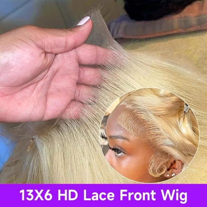 613 HD Lace Frontal Wig 13x6 Straight Human Hair Wigs Blonde Human Lace Front Wig 200% Density 36 inch Lace Front Human Hair Wig