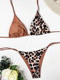 Halter Splicing Leopard Bikinis 2026 Satin Bikini Female Swimsuit Women Swimwear.