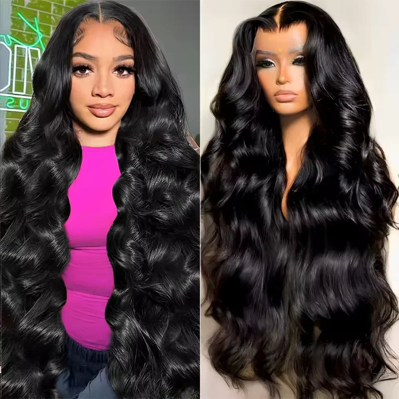 13x4 Body Wave Human Hair 13x6 Hd Lace Frontal Wigs 200 Density 46 Inch For Black Women Pre Plucked Wave Lace Frontal Wig