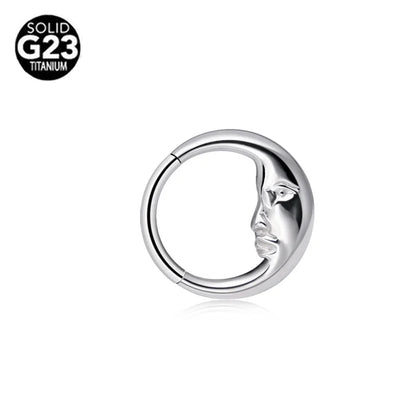 G23 Titanium Bee Septum Nose Ring Piercing Body Jewelry 16G Moon Segment Snake Clicker Helix  Ear Cartilage Heart Daith Hoop