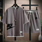 summer men casual short sleeved T-shirt shorts sports set, outdoor breathable jogging shorts 2-piece set.