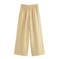 Women Fashion 2 Piece Set Solid Front Zipper Shirts & Vintage High Elastic Waist Trousers Female.