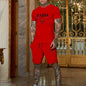 New Summer Men Fashion Short sleeved T-shirt and Shorts, 2-piece Set Sportswear  Casual Men Set.