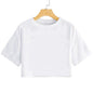 Simple Red Spider Printing Crop Tops Summer Women's ,Slim-fit T-Shirt Female Clothes.