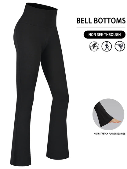 Plus Size Women's Super Soft High Waisted Flare Pant, Soft Bootleg Bell Bottoms.