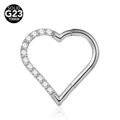 G23 Titanium Bee Septum Nose Ring Piercing Body Jewelry 16G Moon Segment Snake Clicker Helix  Ear Cartilage Heart Daith Hoop