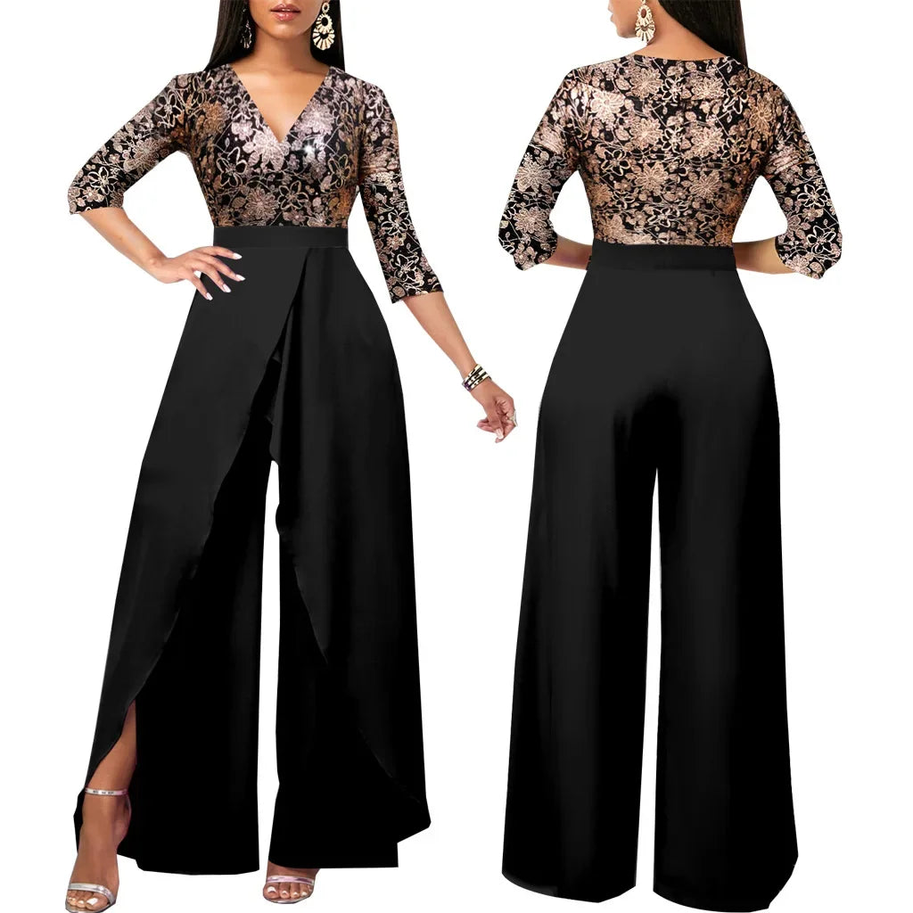 Women Dress Elegant Flower Party Dress, Off the Shoulder Short Sleeve, Slit Maxi Long Dresses for Woman.