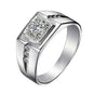 18K Gold Plated Sterling Silver Ring | AAA Cubic Zircon Men's Jewelry