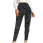 Plus Size Super Elastic Fashion Tight Pants, Black Bottom, Flower Vine pants.