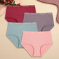 4Pcs S-XXL Cotton High Waist Underpants, Women's Seamless Elastic Panties.