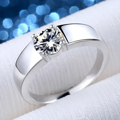 NeeTim 1ct 2ct D Moissanite Wedding Band Men Ring 925 Sterling Silver Engagement Rings For Man With Certificate Fine Jewelry