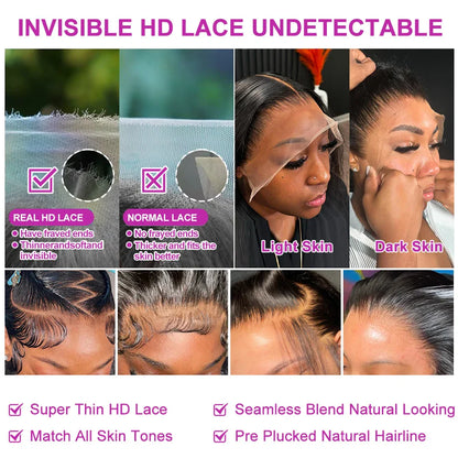 30 40 Inch Body Wave 13x6 Hd Transparent Lace Frontal Wig Human Hair PrePlucked Lace Wigs For Women 13x4 Lace Front Hair Wig