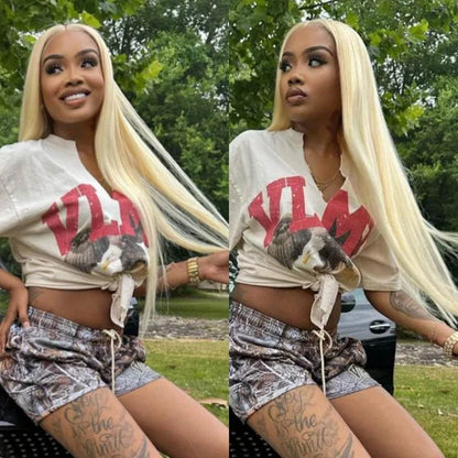 613 HD Lace Frontal Wig 13x6 Straight Human Hair Wigs Blonde Human Lace Front Wig 200% Density 36 inch Lace Front Human Hair Wig