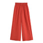 Women Fashion 2 Piece Set Solid Front Zipper Shirts & Vintage High Elastic Waist Trousers Female.