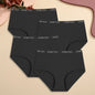 4Pcs S-XXL Cotton High Waist Underpants, Women's Seamless Elastic Panties.