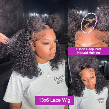 Pre Cut No Glue Water Wave 13x6 Bob Wigs Curly 7x5 Glueless Wig Human Hair Ready To Wear Lace Frontal Wigs For Women Pre Plucked
