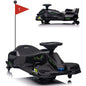 24V Electric Go-Kart Kids Outdoor Ride On Drift Racing Car Toy with Variable Speeds Up to 7.5 Mph,LED Lights,Music,USB Port
