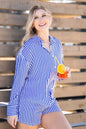 Kathryn Classic Button-Up, Blue Stripe