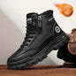 New winter plush thick warm men cotton shoes, trendy outdoor high top male boots.