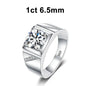 NeeTim 1ct 2ct D VVS1 Moissanite Ring For Men 925 Sterling Silver with Gold Plated Engagement Wedding Band Lab Diamond Man Rings