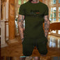 New Summer Men Fashion Short sleeved T-shirt and Shorts, 2-piece Set Sportswear  Casual Men Set.