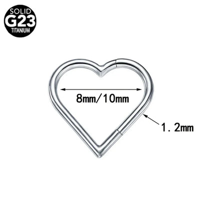 G23 Titanium Bee Septum Nose Ring Piercing Body Jewelry 16G Moon Segment Snake Clicker Helix  Ear Cartilage Heart Daith Hoop