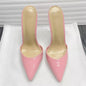 Pointed Toe 8/10/12 cm High Heel Mule for Women with a Distinctive Style, Wearing Ultra High Heel Half Slippers Externally