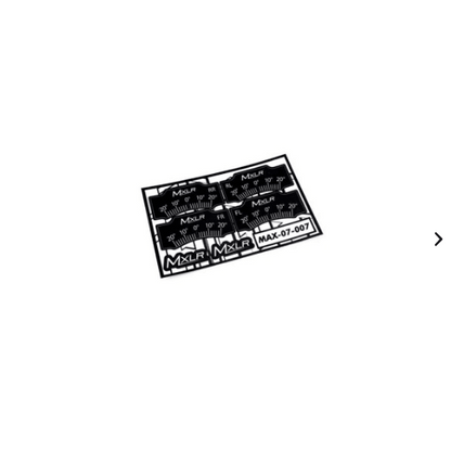 MXLR Caster setup system correction sticker