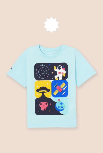Short Sleeve T-Shirt with (Alien) Glow-in-the-Dark Graphic - Atlantis