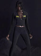Casual Sporty Women 2 Piece Set, Fashion Basic Letter Print, Zip-up Full Sleeve Tops+ Pants Female Tracksuits.
