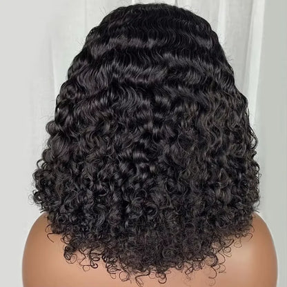 Curly Human Hair Pre Plucked Short BOB Wig 200% Density 13x4 HD Lace Front Wig Human Hair Deep Wave Brazilian Lace Frontal Wig