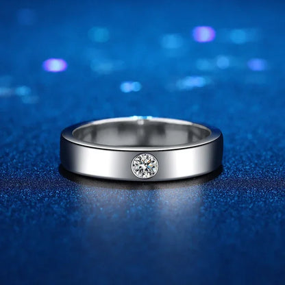 NeeTim 4mm Moissanite Ring for Men 925 Sterling Silver Gemstone Lab Diamond Gold Plated Rings Wedding Engagement Band Jewelry