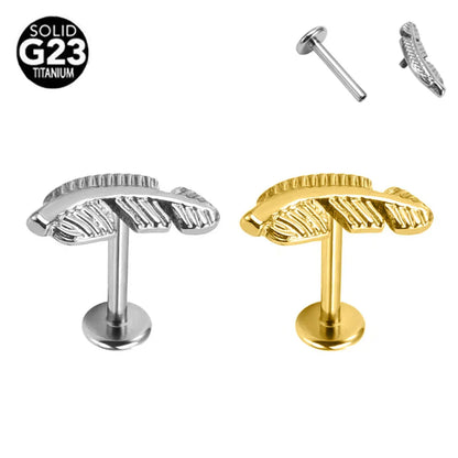 G23 Titanium Snake Bee Feather Labret Piercing 16G Internal Thread Earring Stud Cartilage Helix Body Jewelry