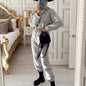Winter Tracksuit Women Two Piece Set - Oversized Hoodie Sweatpants, Solid Color Sportswear Suit.