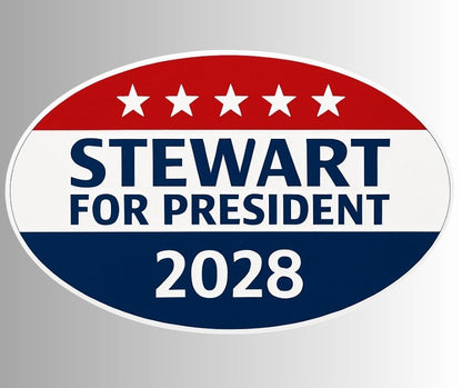 "Stewart 2028" Political Campaign Sticker - Jon Stewart