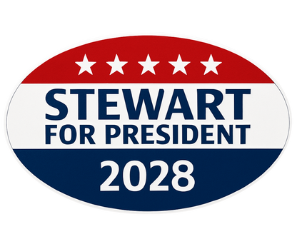 "Stewart 2028" Political Campaign Sticker - Jon Stewart