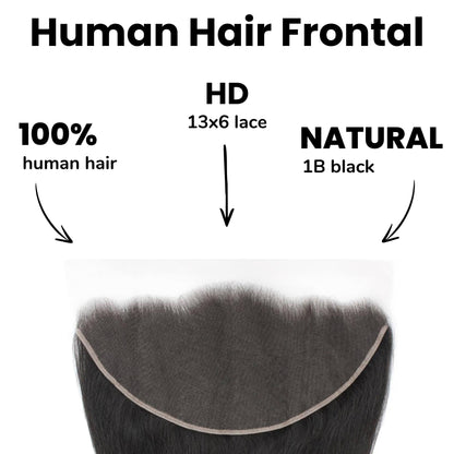 Straight 13x6 HD Lace Human Hair Frontal