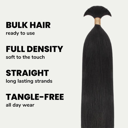 Straight Bulk 100% Human Braiding Hair