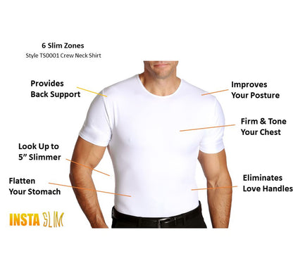3-Pack Insta Slim Big &Tall Compression Crew Necks TS0003BT
