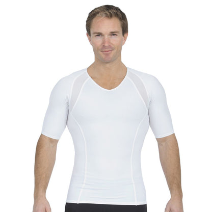 Insta Slim Compression Side & Back Power Mesh Panel V-Neck Shirt VS2307