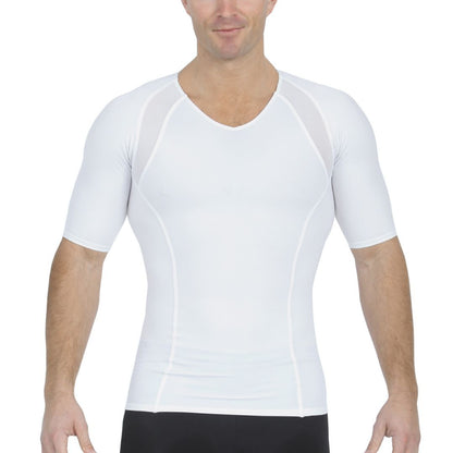 Insta Slim Compression Side & Back Power Mesh Panel V-Neck Shirt VS2307