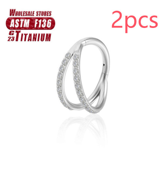 F136 Titanium Alloy Fork Nose Ring Human Body Puncture Ornament