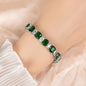 Enamel-Accented Square Micro-Pavé Zircon Bracelet