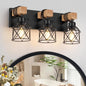 3-Light Wood Farmhouse Vanity Light