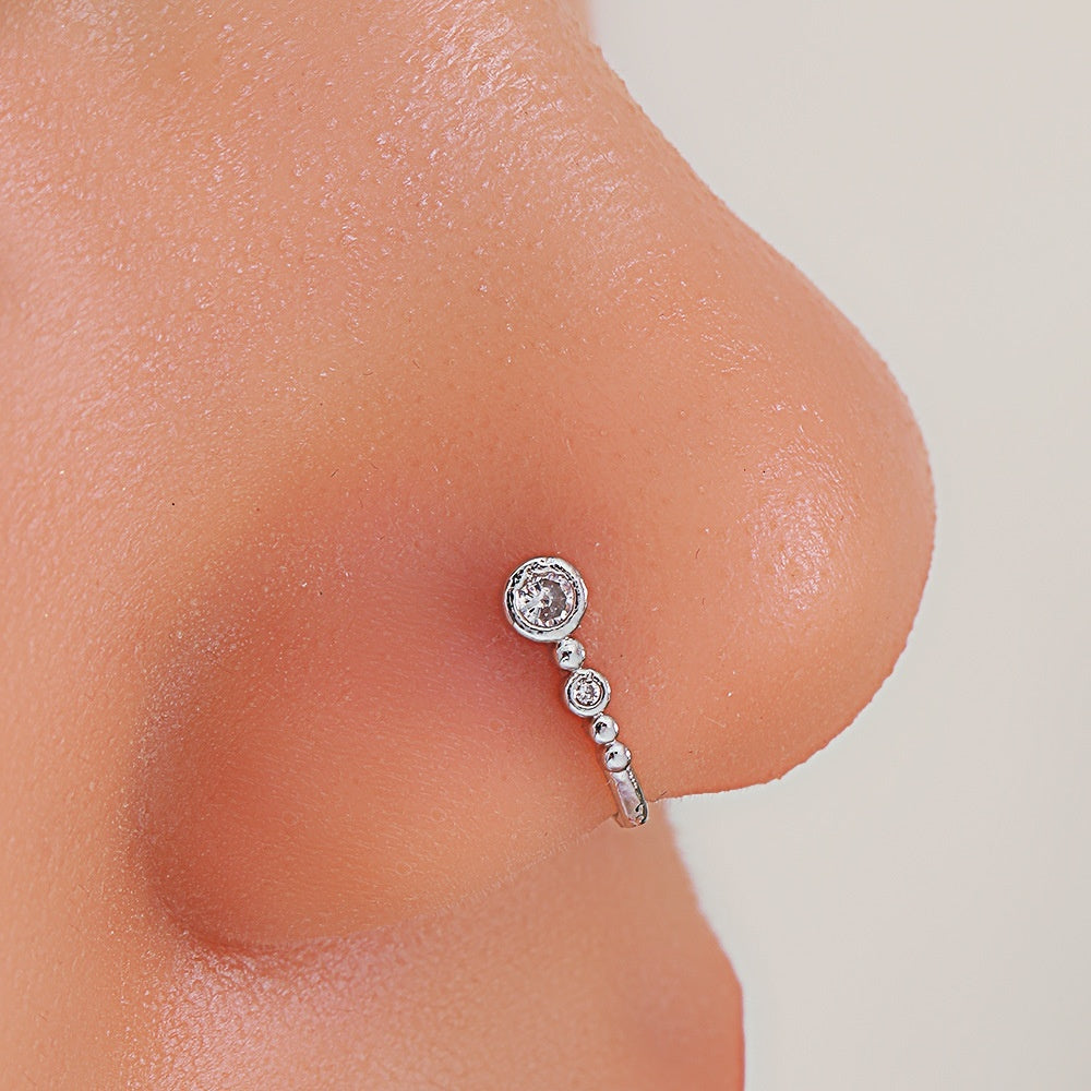 Personality Copper Micro Inlay Geometric U-shaped Nose Ring