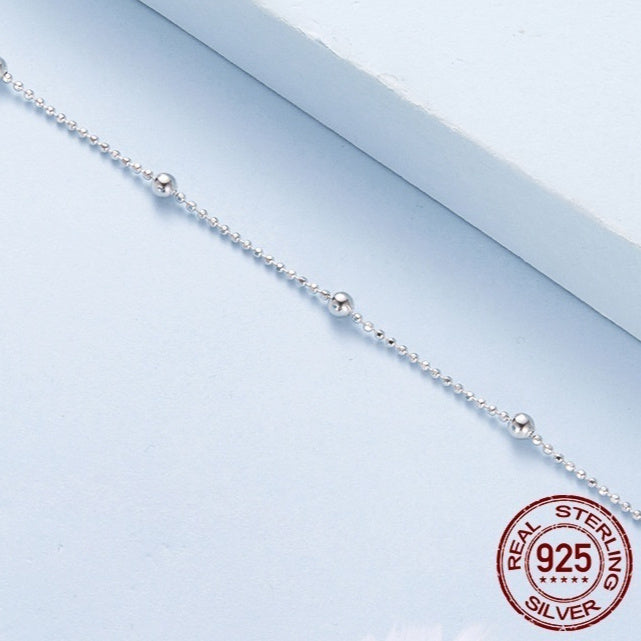 Silver Ziyun New Simple Argent Pur Bead Necklace Anklet For Women