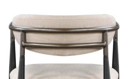 Set of 2 Beige and Black Armchair with Open Back