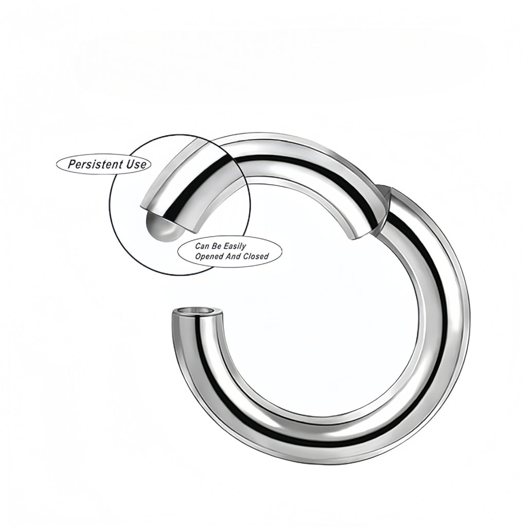 Titanium Steel Closed Lip Ring Human Body Piercing Accessories