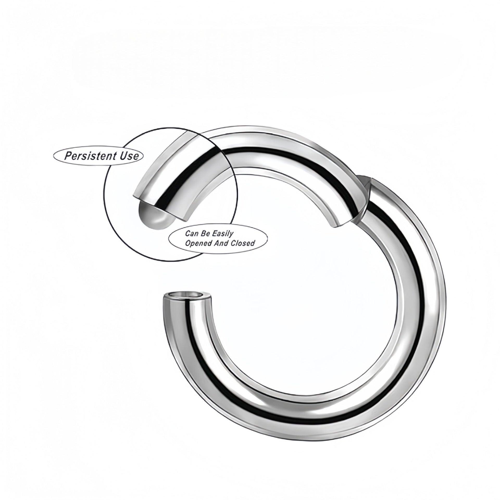 Titanium Steel Closed Lip Ring Human Body Piercing Accessories